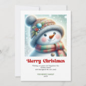 Cute editable funny snowman minimalist holiday  feestdagenkaart (Voorkant)