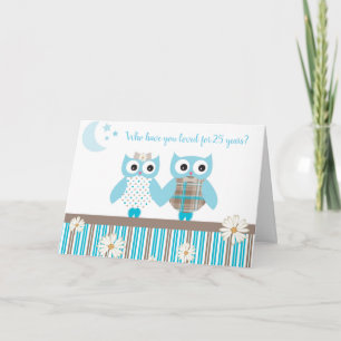 Cute Editable Owl Love Weddending Jubileum Card Kaart