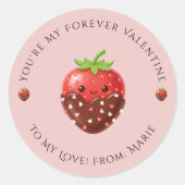 Cute Editable Strawberry Valentine Sticker  (Voorkant)