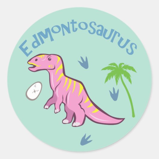 Cute Edmontosaurus Ronde Sticker (Voorkant)