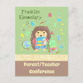 Cute Eegel-briefkaart van de ouder-/lerarenconfere Briefkaart (Voorkant)