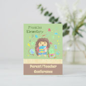 Cute Eegel-briefkaart van de ouder-/lerarenconfere Briefkaart (Staand voorkant)