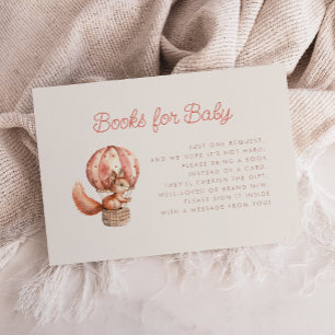 Cute Eekhoorn Ballon Baby Shower Boeken Informatiekaartje