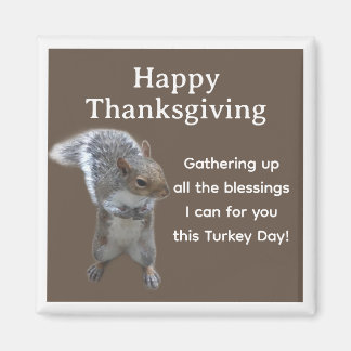 Cute Eekhoorn Foto Prettig Thanksgiving Dag Magneet