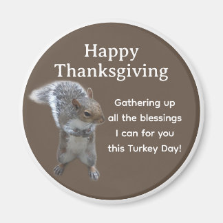 Cute Eekhoorn Foto Prettig Thanksgiving Day Magneet