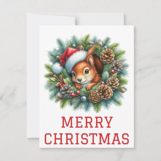 Cute Eekhoorn Kerstkaart (Voorkant)
