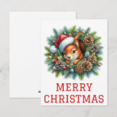 Cute Eekhoorn Kerstkaart (Voorkant / Achterkant)