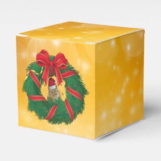 Cute Eekhoorn Kerstkrans Bedankdoosjes (Voorkant Zijde)