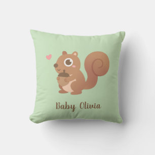 Cute Eekhoorn Loves Acorn Baby Nursery Decor Kussen