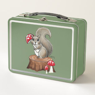Cute Eekhoorn Metalen Lunchbox voor kinderen, tien