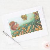 Cute eekhoorns Voorbeeld van hazelnoten Rechthoekige Sticker (Envelop)