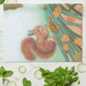 Cute eekhoorns Voorbeeld van hazelnoten Theedoek (Gevouwen)