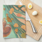 Cute eekhoorns Voorbeeld van hazelnoten Theedoek (Quarter Fold)