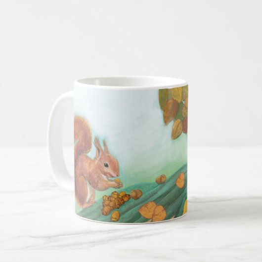 Cute eekhoorntjes Voorbeelden van hazelnoten Koffiemok (Voorkant links)