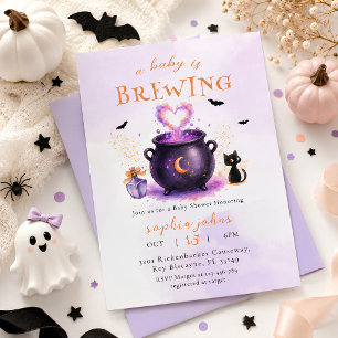 Cute Een Baby Brouwt Halloween Baby Shower Kaart