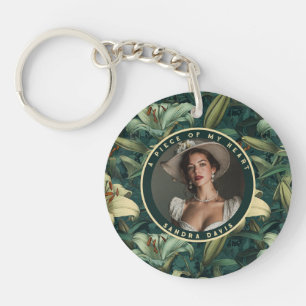 Cute Eén Jaar Verjaardag Cadeaus Bloemige Lelies Sleutelhanger