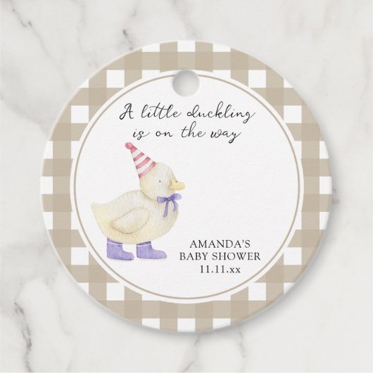 Cute Eend Baby Shower  Bedankjes Labels (Voorkant)