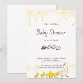 Cute Eend Baby Shower Illustratie Minimale Stijl Kaart (Voorkant / Achterkant)
