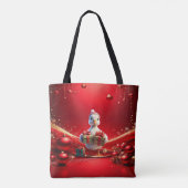 Cute Eend Kerstvakantie Boodschappentas Tote Bag (Achterkant)