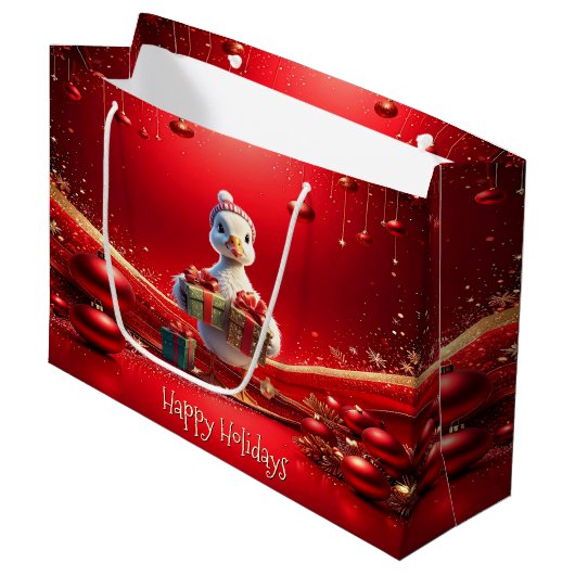 Cute Eend Kerstvakantie Cadeautas (Voorkant Gekanteld)