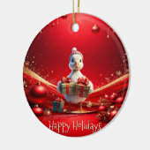 Cute Eend Kerstvakantie Ornament (Links)
