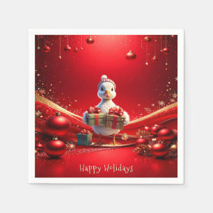 Cute Eend Kerstvakantie Servet