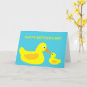 Cute Eend Moeder Eendkaart Moederdag Kaart (Gele Bloem)