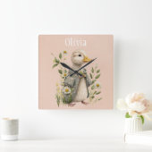 Cute Eend Naam Huisdecoratie  Vierkante Klok (Huis)