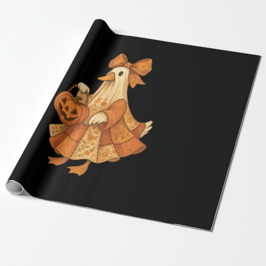 Cute Eend Patchwork Halloween Feest Cadeaupapier (Uitgerold)