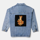 Cute Eend Patchwork Halloween Feest Denim Jacket (Achterkant)