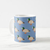 Cute eend patroon op blauw koffiemok (Voorkant links)