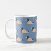 Cute eend patroon op blauw koffiemok (Links)
