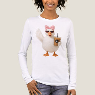 Cute Eend Roze Strik Hart Zonnebril Iced Coffee Tri-Blend Shirt