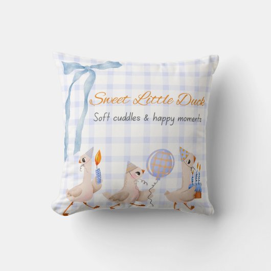 Cute Eend Verjaardags Kamer Decoratie  Kussen (Voorkant)
