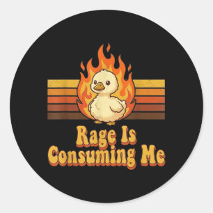 Cute Eend Wraak Consumeert Me Grappige Retro Eend Ronde Sticker
