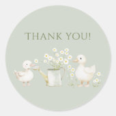 Cute Eenden & Madeliefjes Dank Je Sticker (Voorkant)
