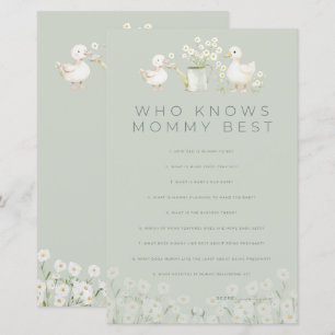 Cute Eenden & Madeliefjes Moeder Baby Shower Spell