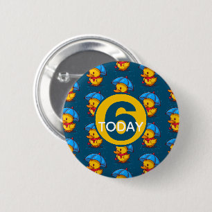 Cute Eenden Onder Paraplu's Kinderverjaardag Leeft Ronde Button 5,7 Cm