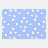 Cute Eenden Set Van 3 Baby Shower Inpakpapier Vel (Voorkant)