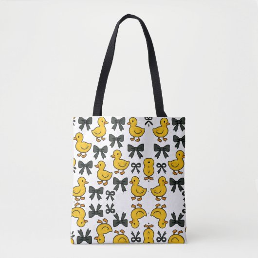Cute Eenden & Strikken Patroon Tote Bag (Voorkant)