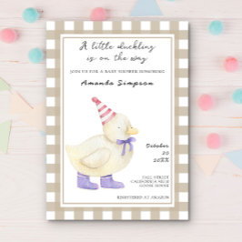 Cute Eendje Baby Shower Kaart