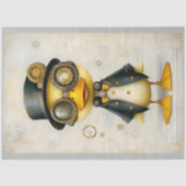 Cute Eendje In Kleren Hoed Stoombril L8 Decoupage Tissuepapier (Voorkant)
