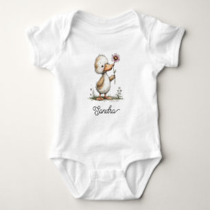 Cute Eendje met Bloem Romper