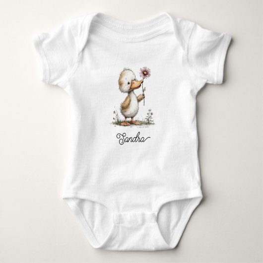 Cute Eendje met Bloem Romper (Voorkant)