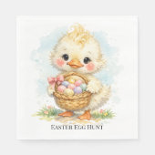 Cute Eendje Pasen Eierfeest Servet (Voorkant)