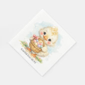Cute Eendje Pasen Eierfeest Servet (Hoek)