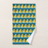 Cute Eendjepatroon op Blauw Bad Handdoek (Handdoek)