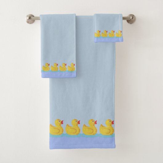 Cute Eendjes op Lichtblauw Bad Handdoek (Insitu)