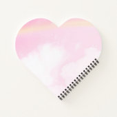 Cute Eenhoorn en Roze Sterren Hart Vormig Notitieboek (Achterkant)