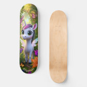 Cute Eenhoorn Fantasie Bos Cool Kinderen Kunst Persoonlijk Skateboard (Voorkant)